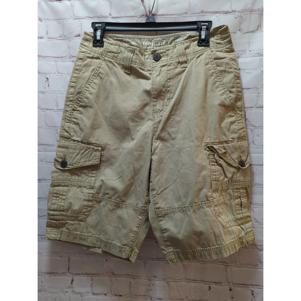 Urban Pipeline men's 29 Khaki cargo shorts tan cotton‎ classic length